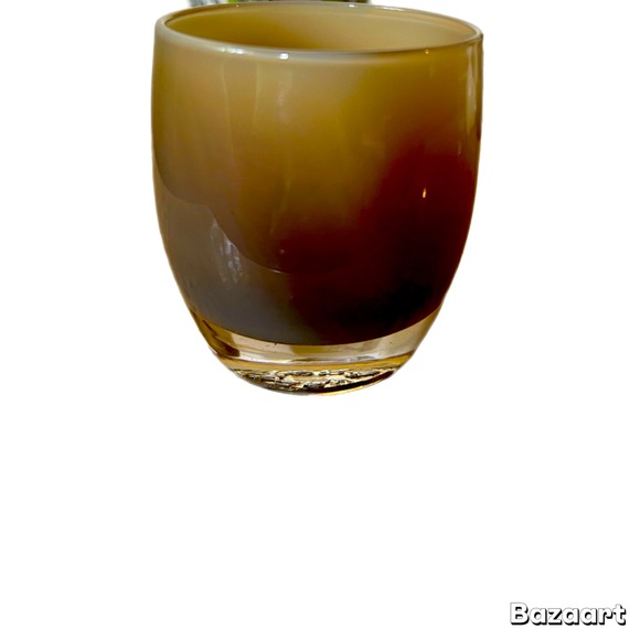 GlassyBaby (Wet Dog) VTG Glassybaby Votive Candle Holder, Brown and Cream - Picture 1 of 4
